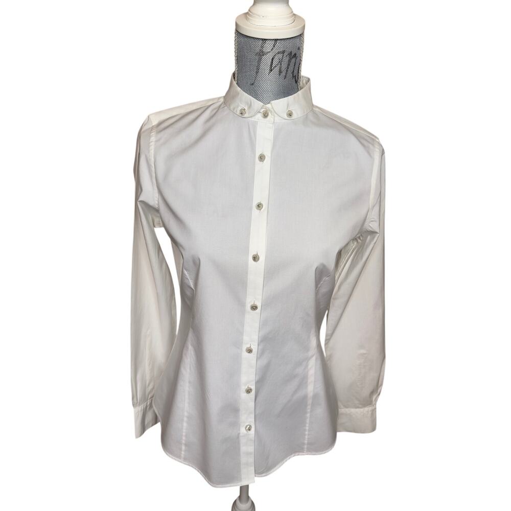 Brooks Brothers White Tailored Fit Stretch Cotton Button Down Shirt Size 6